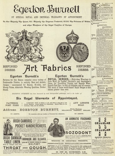 Page of Advertisements by English School